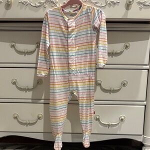 Striped Multicolor Kids One Piece 6-9 month magnetic me onesie